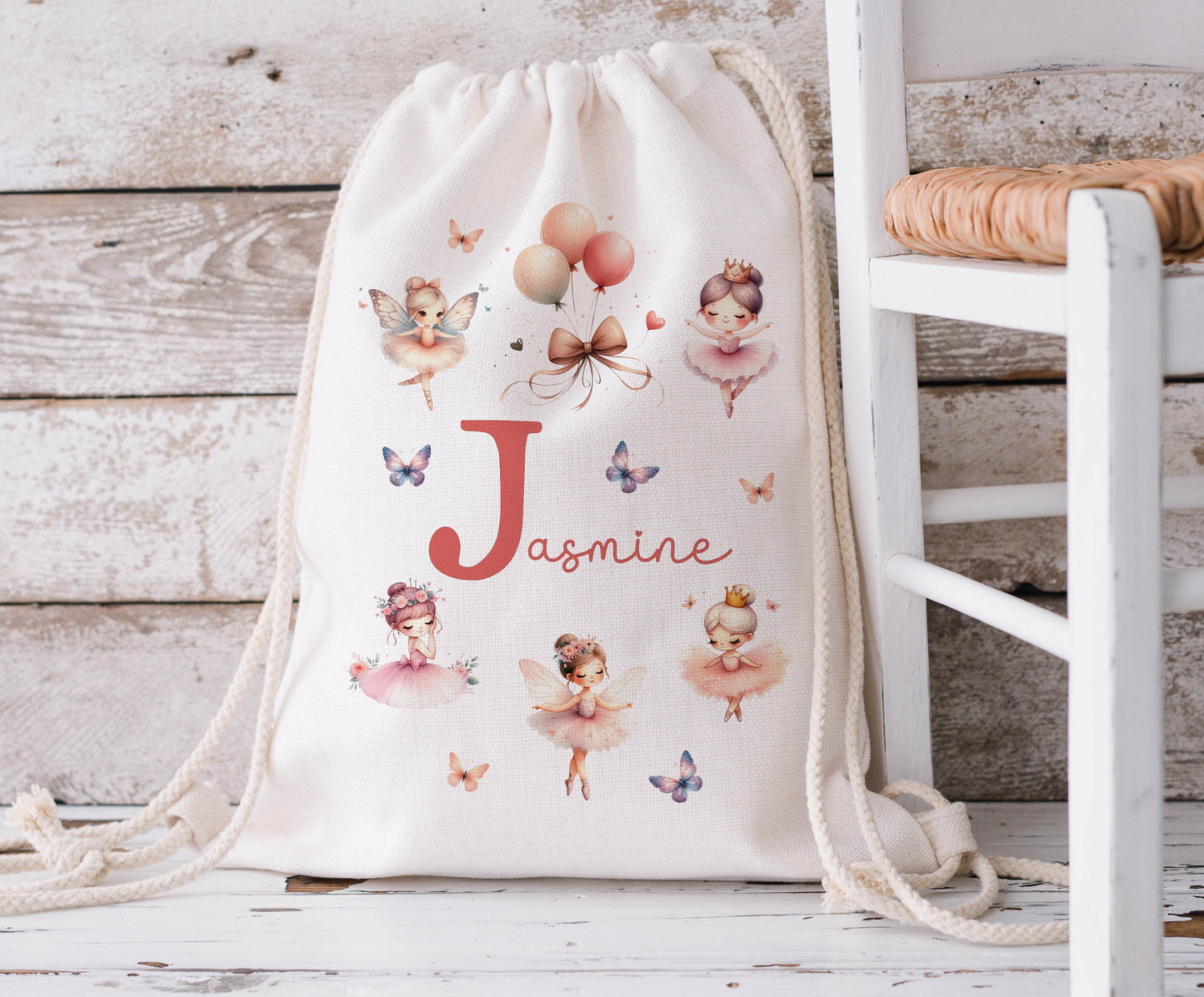 Children's Personalised Linen Drawstring Bags