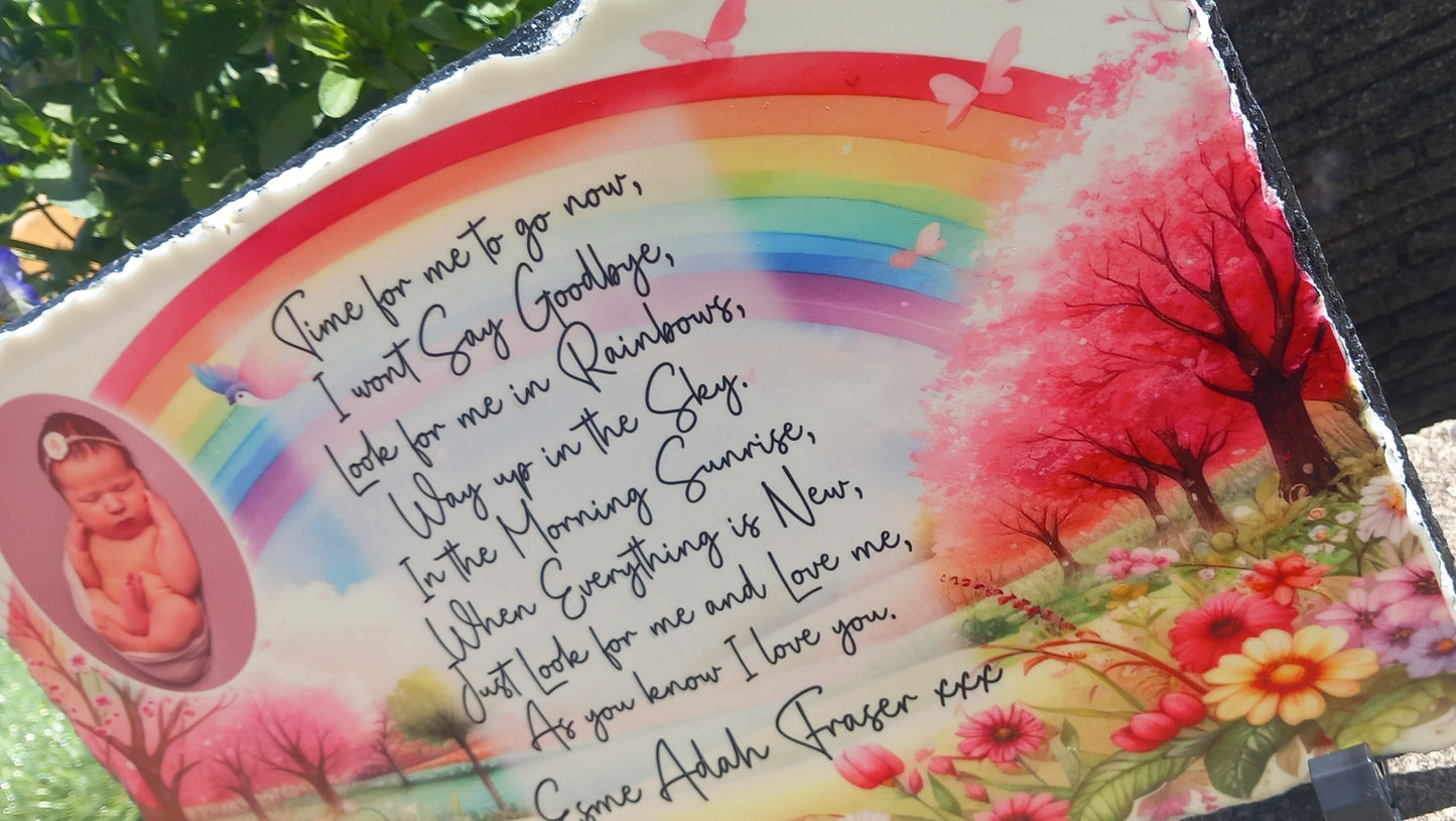 Personalised Baby Loss Memorial Slate