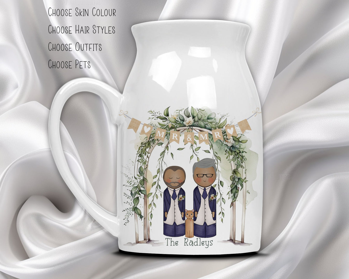 Customisable Peg People Wedding Vase
