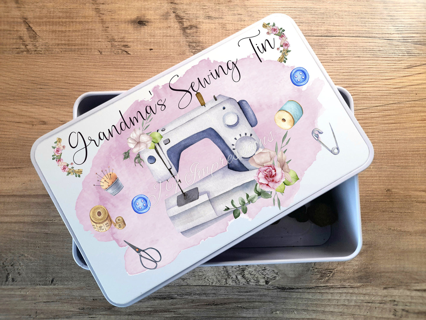 Personalised 'Nana/Grandma' Metal Sewing Tin