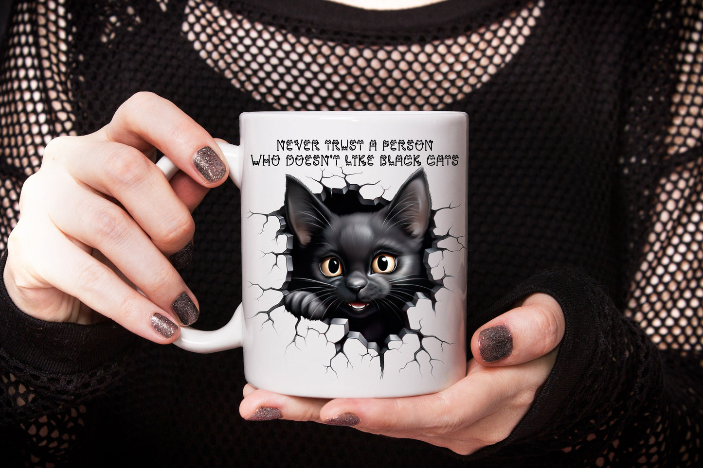 'Never Trust a Person who Doesn't Like Black Cats' Mug