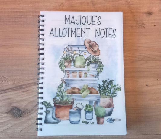 Personalised A5 Allotment Notebook/ Journal with 60 lined pages
