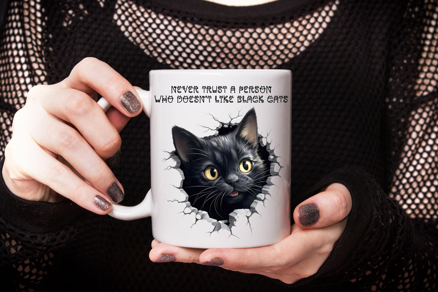 'Never Trust a Person who Doesn't Like Black Cats' Mug
