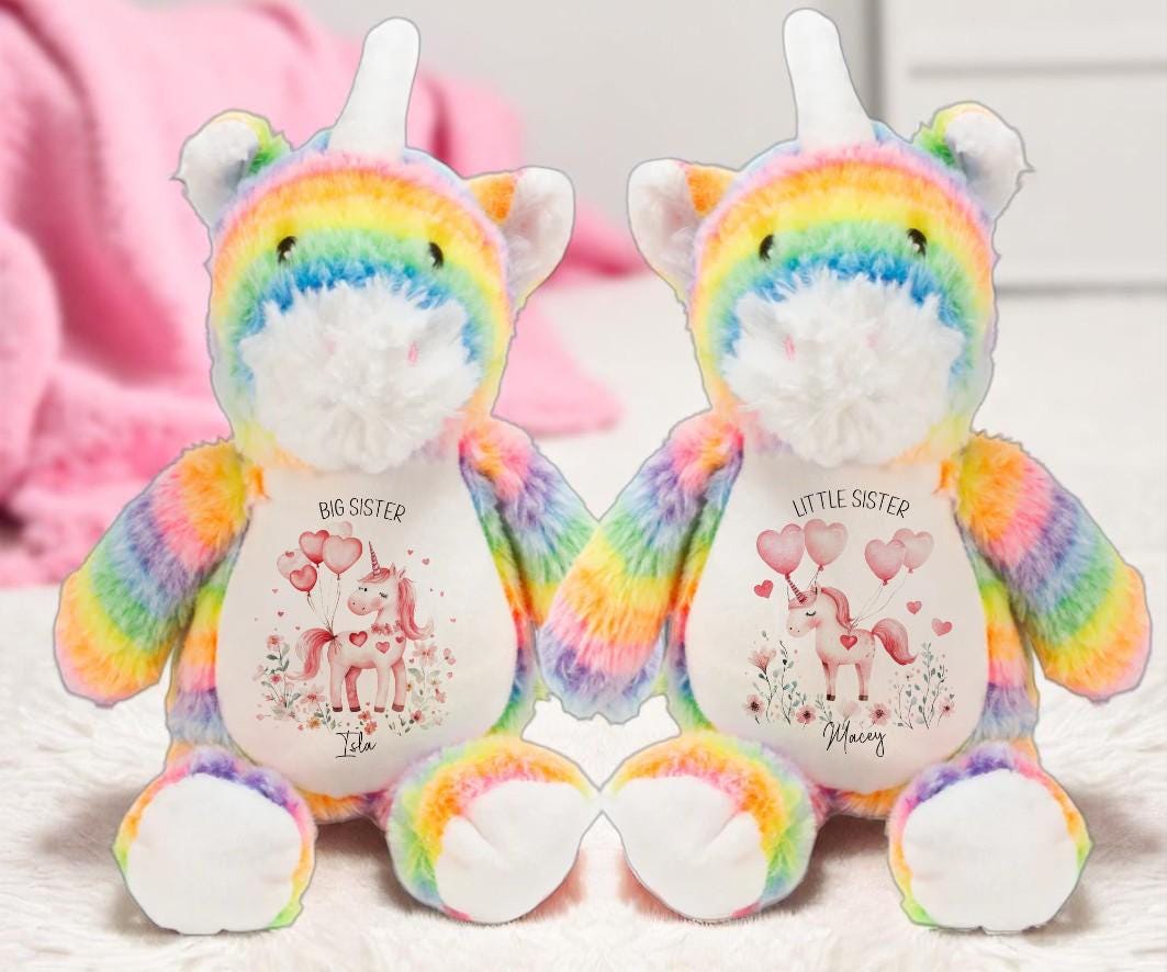 Custom Sibling Unicorn Teddy
