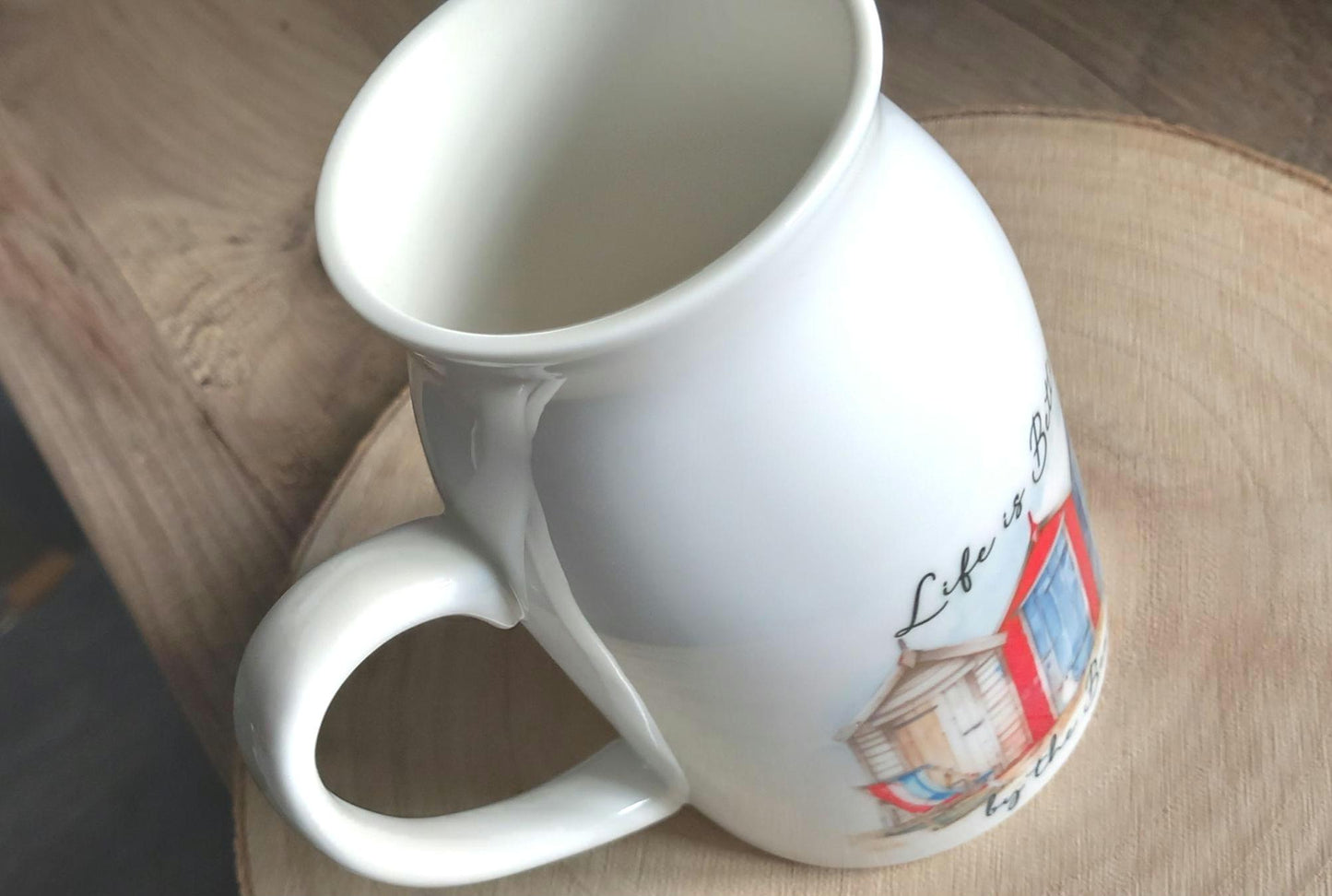 "Life is Better by the Beach" Beach Hut Ceramic Vase
