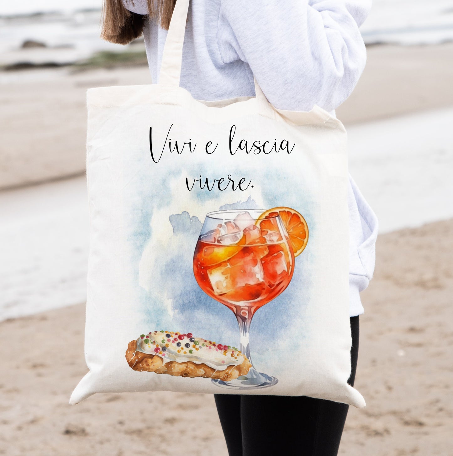 'Live and Let Live' Italy Inspired Tote Bag