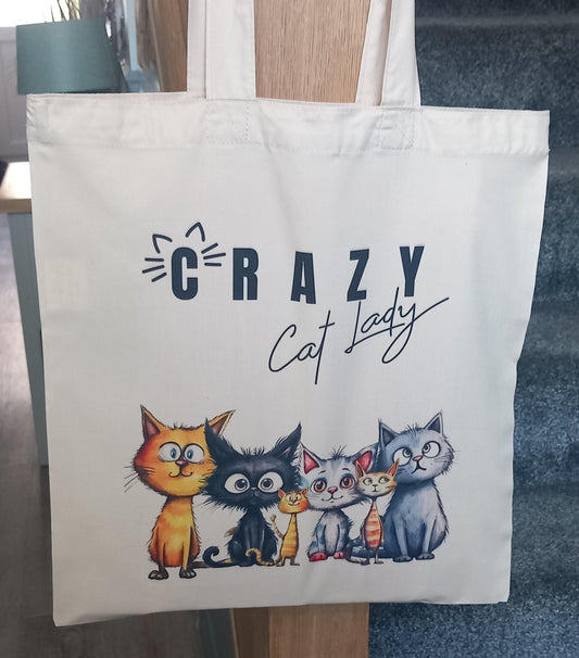 Crazy Cat Lady Natural Tote Bag