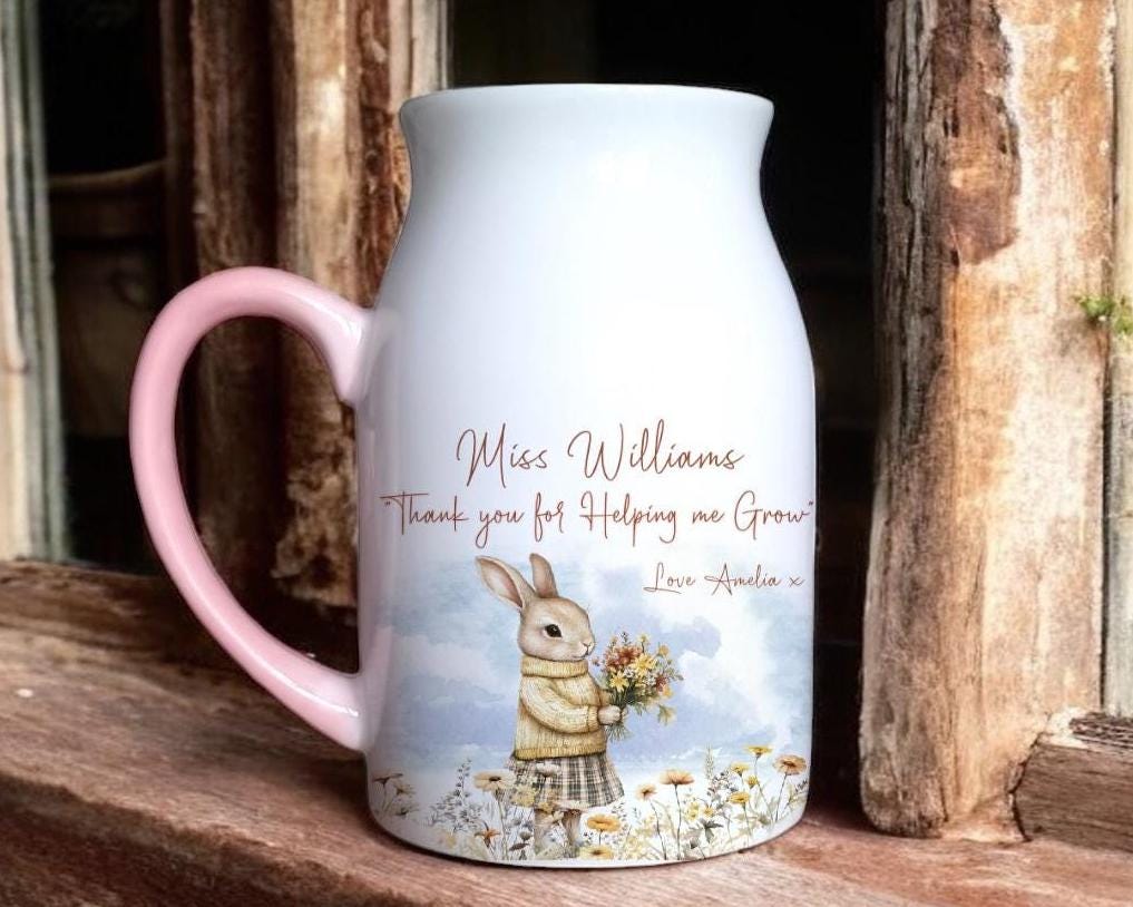 Personalised Ceramic Vase Gift for Teachers