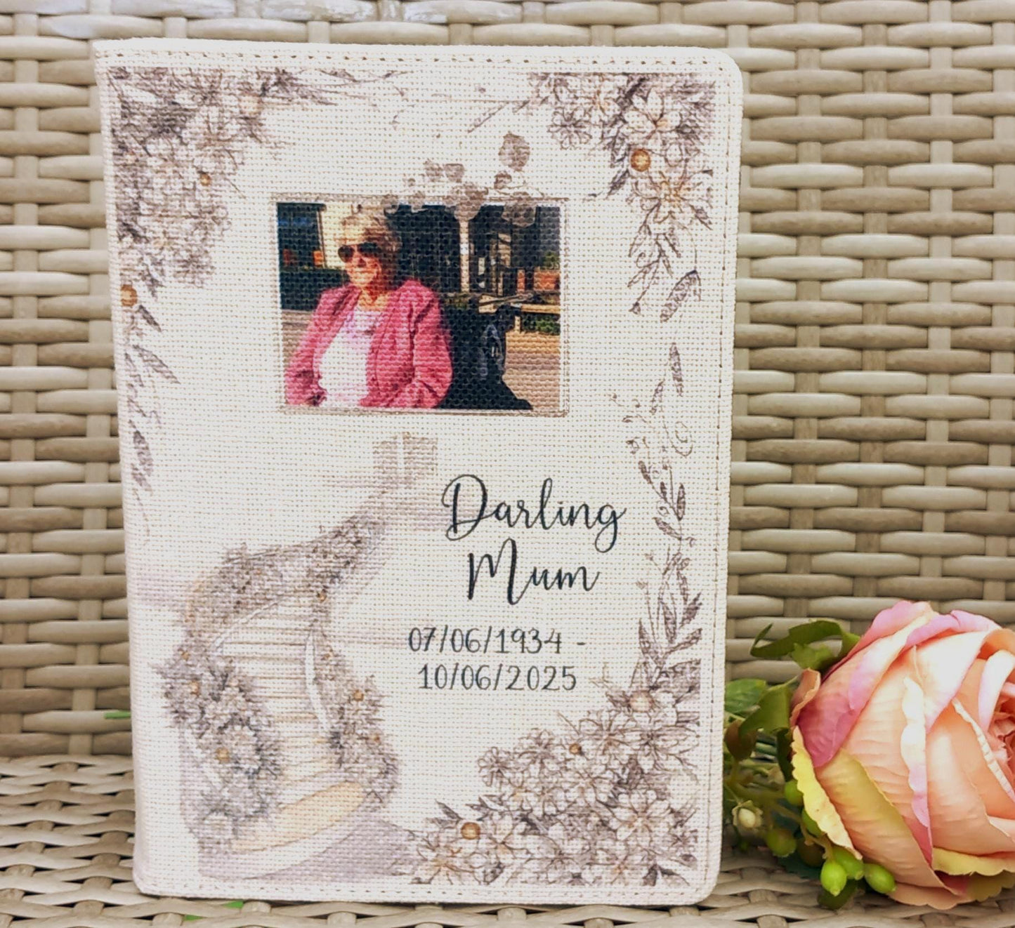 Personalised Linen Memorial Journal