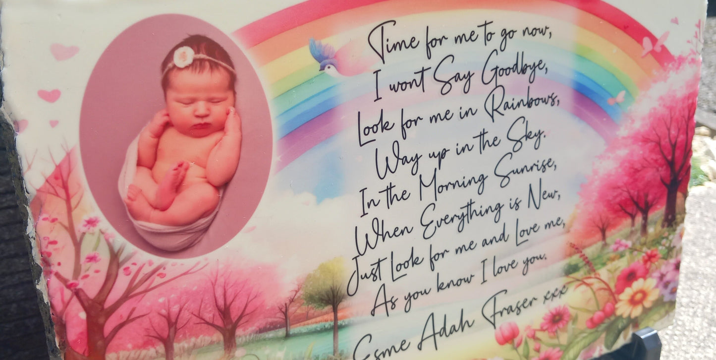 Personalised Baby Loss Memorial Slate