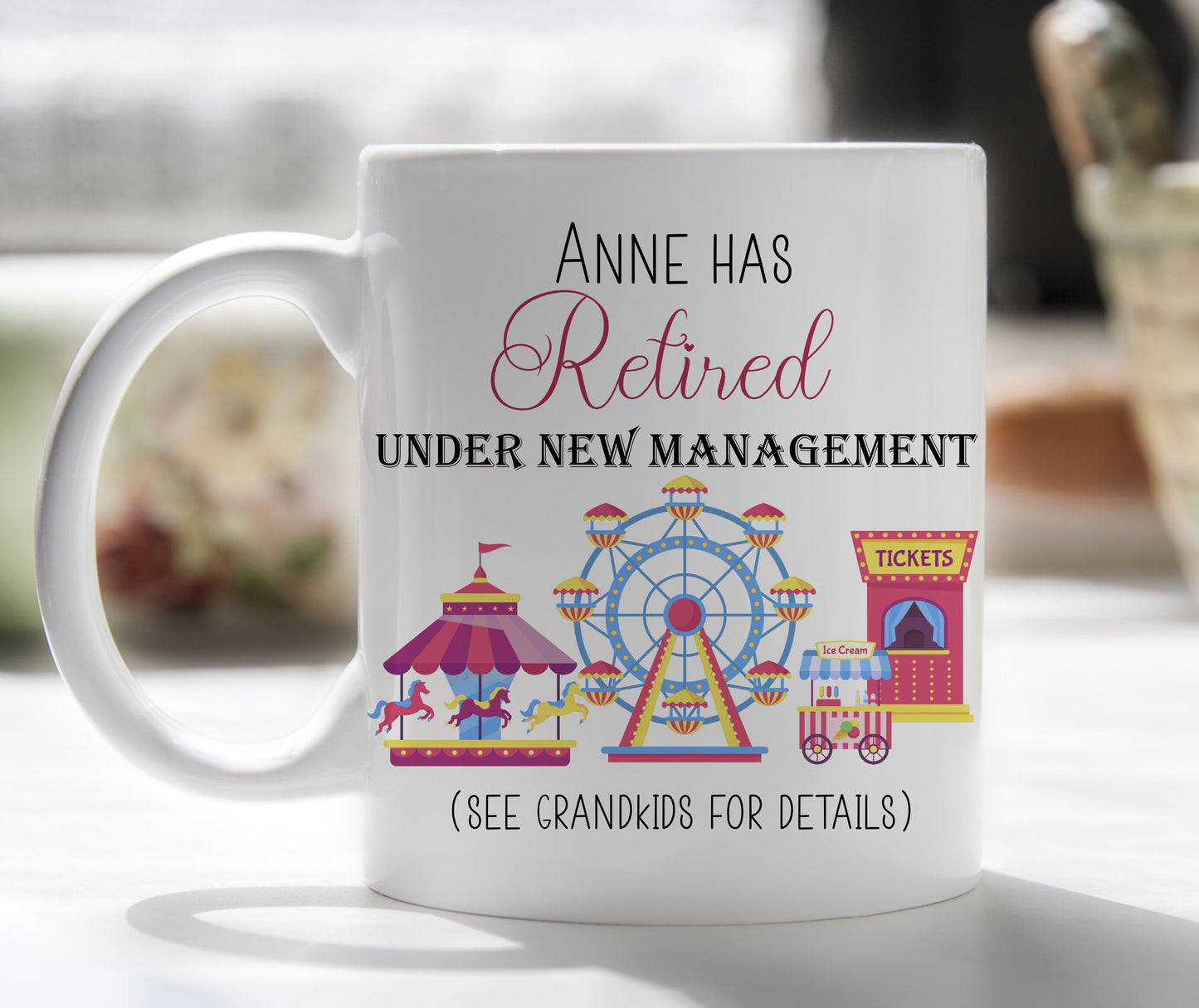 Personalised Retirement Mug - See Grandkids - Female Retirement Mug - Retirement Mug for a Grandparent - Happy Retirement - Retirement Gift