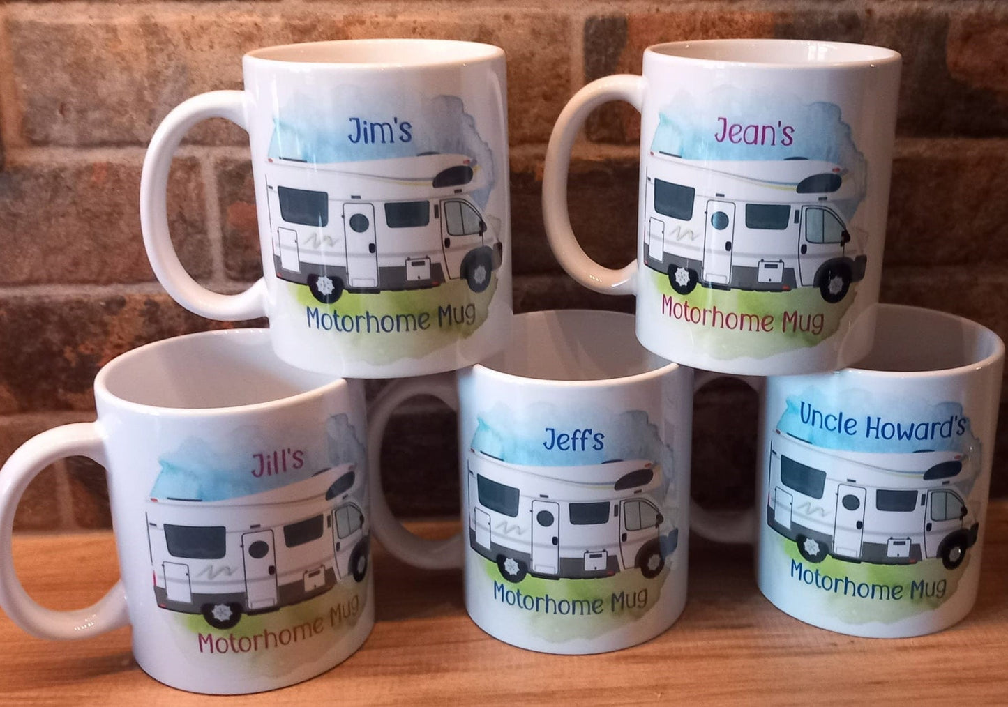 Personalised Ceramic - Motorhome Mug – Custom Campervan Gift for Travel Lovers - Couples Travel Gift - Camping and Travel Gift - His & Hers