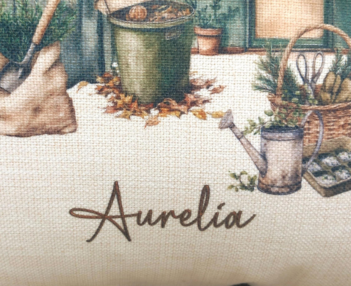 Personalised Retirement Cushion, Gardener Gift for Him, Happy Retirement Pillow, Custom Name Garden Shed Cushion, Gift for Dad or Grandad