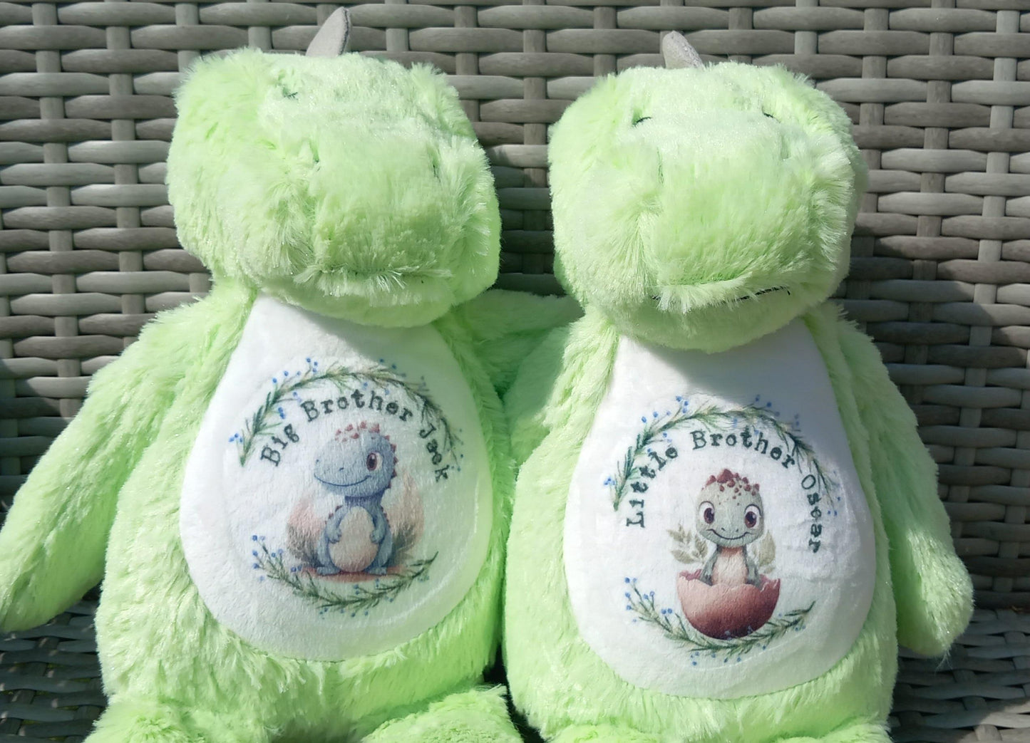 Sibling Dinosaur Teddy - Big Brother Little Brother - New Baby Gift - Matching Dinosaur Teddies - Baby and Brother Gift - Dinosaur Plush