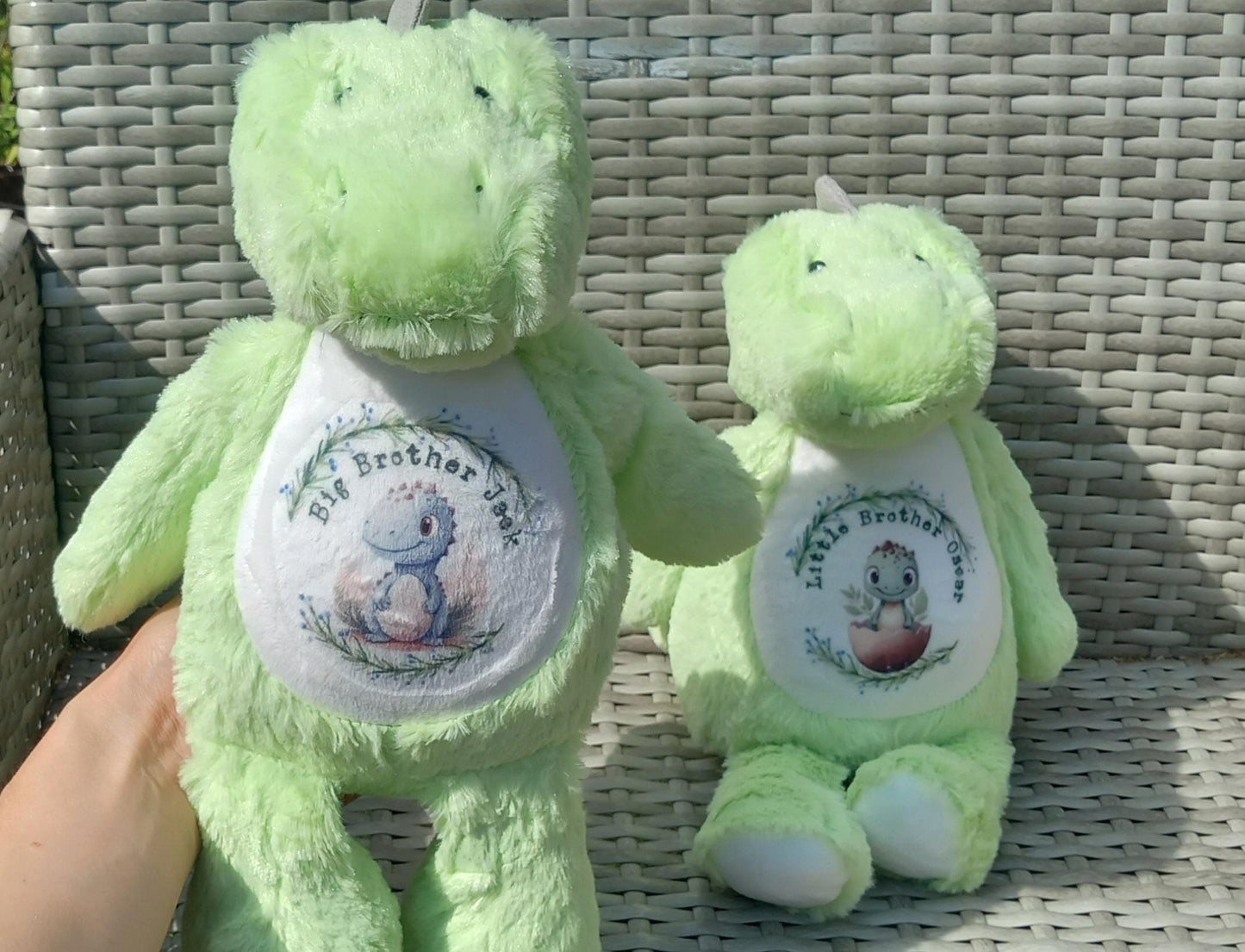 Sibling Dinosaur Teddy - Big Brother Little Brother - New Baby Gift - Matching Dinosaur Teddies - Baby and Brother Gift - Dinosaur Plush
