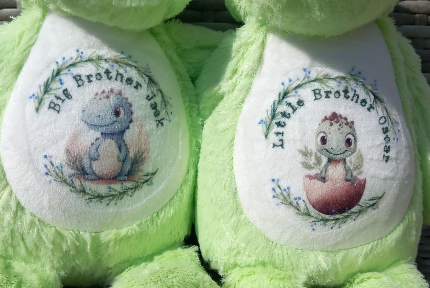 Sibling Dinosaur Teddy - Big Brother Little Brother - New Baby Gift - Matching Dinosaur Teddies - Baby and Brother Gift - Dinosaur Plush