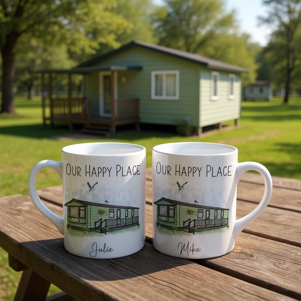 Personalised Static Caravan Mugs - Gifts for Caravan Owners - Choose Van, Text and Caravan Number - Static Van Gift - Customise your Mug