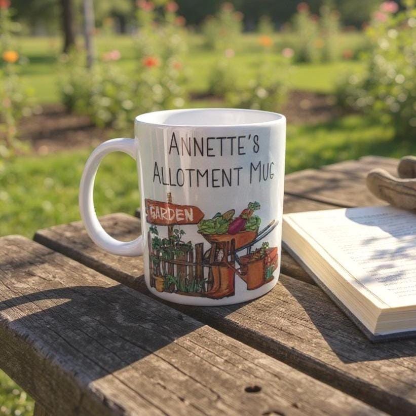 Personalised Allotment Mug – Custom Gardener Gift – Vegetable Patch Mug – Garden Lover Cup – Allotment Plot Present - Allotment Lovers Gift