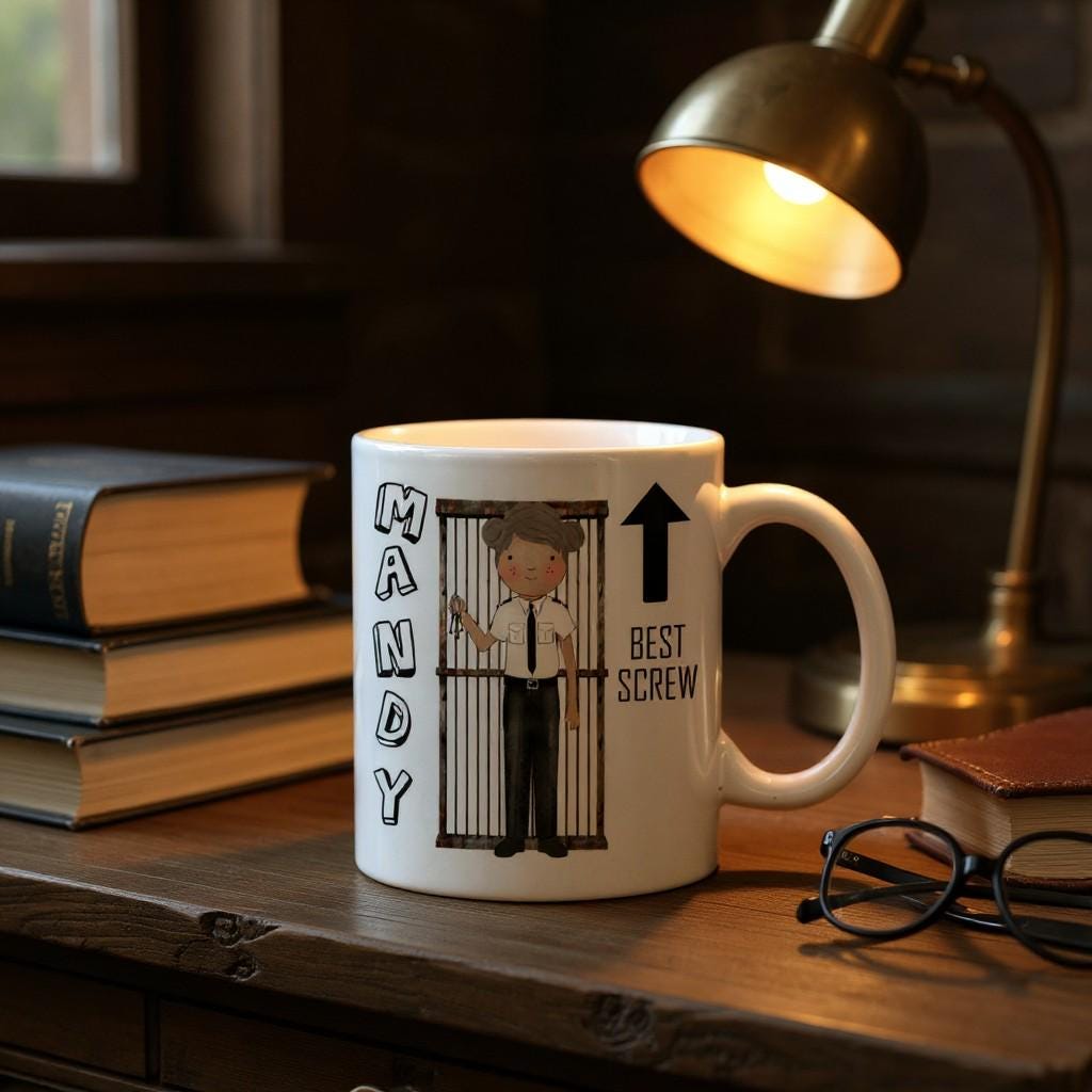 Personalised Unisex Novelty Prison Officer Mug - Gift for Prison Officer - Add a Name - Best Screw - Funny Mug - Customise Character - 11 oz