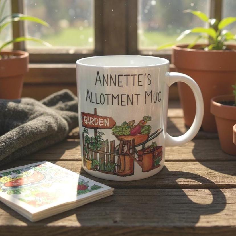 Personalised Allotment Mug – Custom Gardener Gift – Vegetable Patch Mug – Garden Lover Cup – Allotment Plot Present - Allotment Lovers Gift