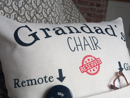 Personalised 'Reserved for Grandad' Pocket Cushion