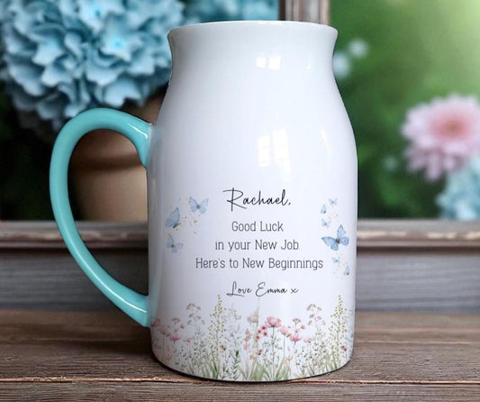 Personalised Ceramic Vase  - Congrats on your New Job