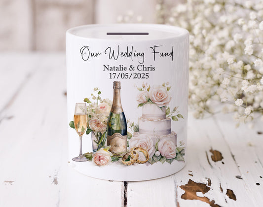 Personalised Ceramic 110z Wedding Fund Money Box