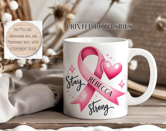 Pink Ribbon Personalised Breast Cancer Mug