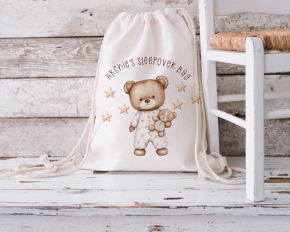 Personalised Teddy Bear Sleepover Bag for Babies and Toddlers