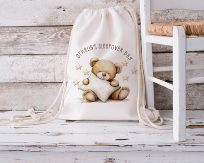 Personalised Teddy Bear Sleepover Bag for Babies and Toddlers