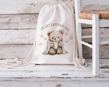 Personalised Teddy Bear Sleepover Bag for Babies and Toddlers