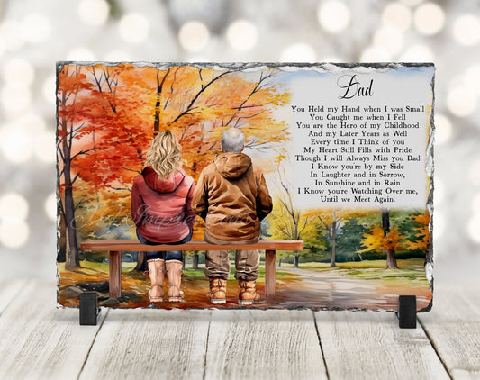 Customisable 'Dad' Memorial Slate Plaque