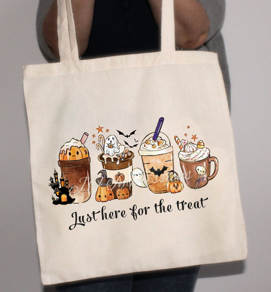 Cute Halloween Drinks and Treats Themed Tote Bag