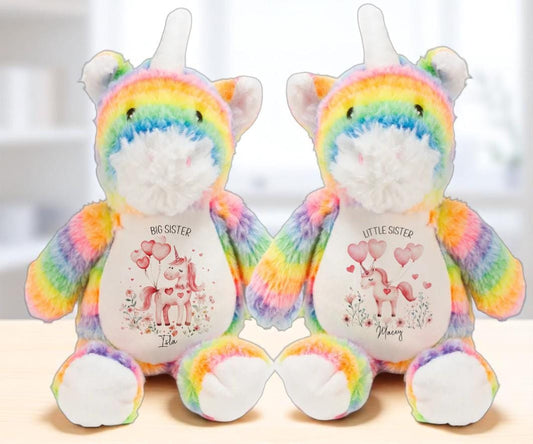 Custom Sibling Unicorn Teddy
