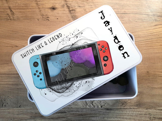 Personalised Game Storage Tin for Nintendo Switch