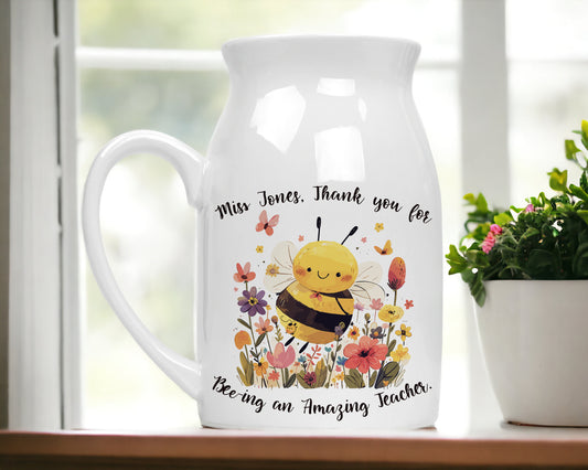 Personalised Thank you Teacher Ceramic Vase