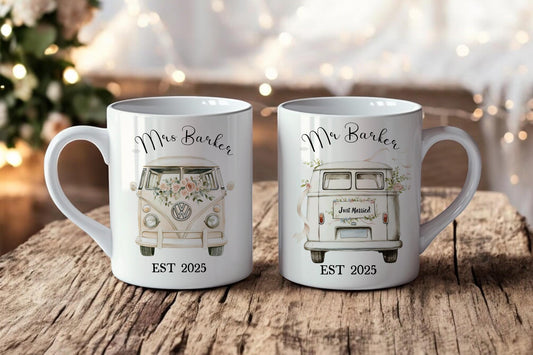 VW Campervan Wedding Mugs