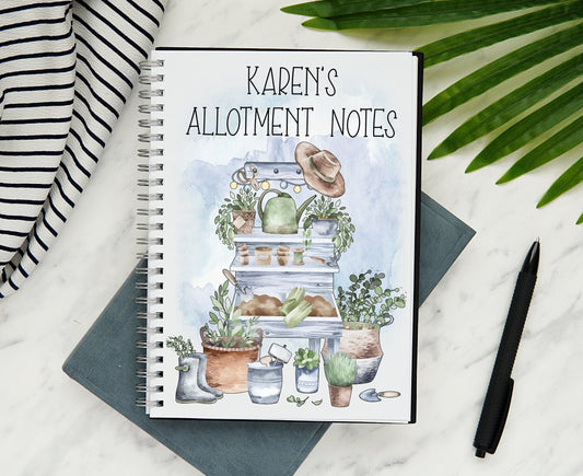 Personalised A5 Allotment Notebook/ Journal with 60 lined pages