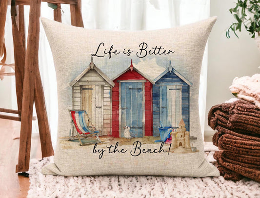 "Life is Better by the beach" Linen Cushion