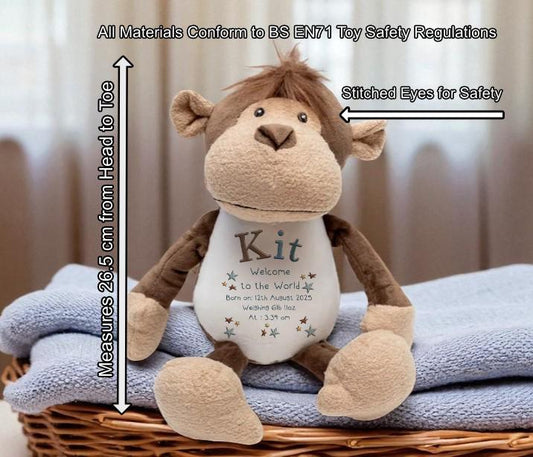 Personalised Plush New Baby Boy Teddy Gift