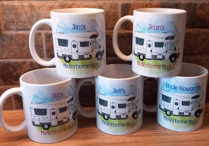 Personalised Ceramic - Motorhome Mug – Custom Campervan Gift for Travel Lovers - Couples Travel Gift - Camping and Travel Gift - His & Hers