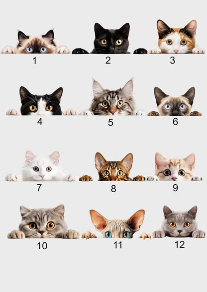 Sorry I'm Late, I Saw a Cat Tote Bag - 12 Breeds to Choose From - Bag for Cat Lovers - Peeping Cats - Cat Owner Gift - Natural Colour
