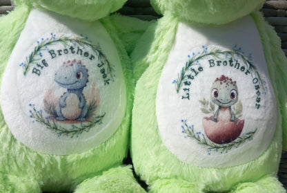 Sibling Dinosaur Teddy - Big Brother Little Brother - New Baby Gift - Matching Dinosaur Teddies - Baby and Brother Gift - Dinosaur Plush