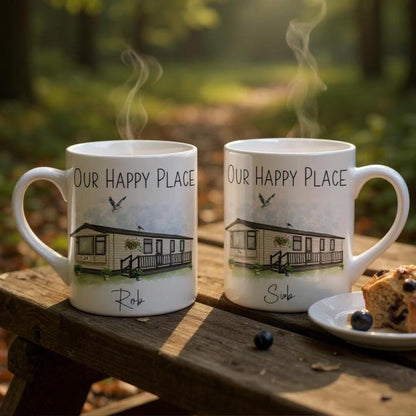 Personalised Static Caravan Mugs - Gifts for Caravan Owners - Choose Van, Text and Caravan Number - Static Van Gift - Customise your Mug