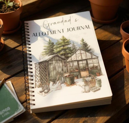 Personalised Allotment Diary/Notebook/Journal - A5 Size - 60 Lined Pages - Hard back - Allotment Lovers Gifts - Vegetable Journal