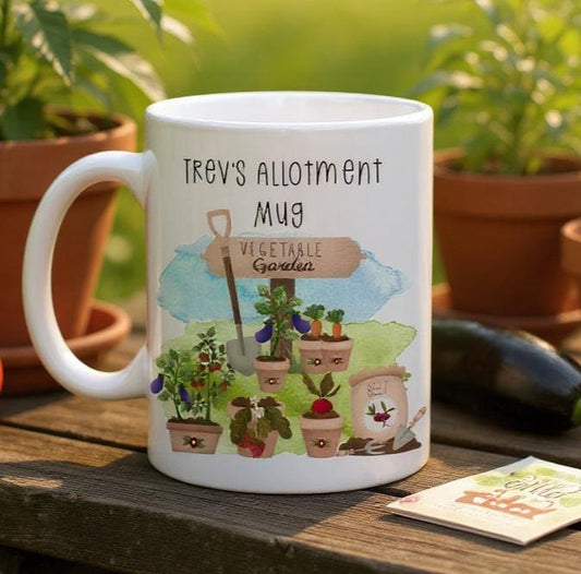 Personalised Allotment Mug - Allotment Lovers Gift - Gifts for Gardeners - Veg Growers Gifts - Allotment Design - Veg Garden Mug