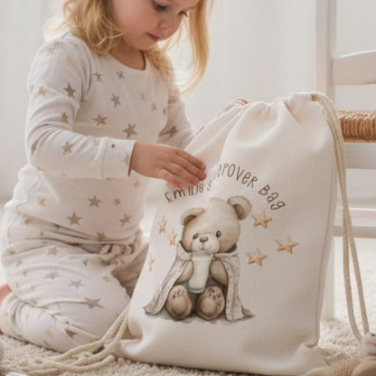 Personalised Teddy Bear Sleepover Bag for Babies and Toddlers