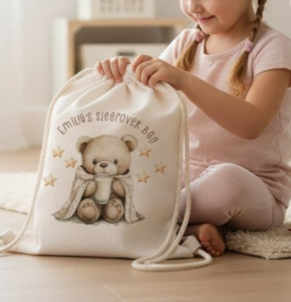 Personalised Teddy Bear Sleepover Bag for Babies and Toddlers