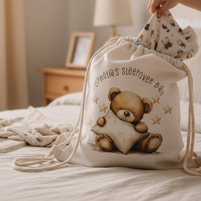 Personalised Teddy Bear Sleepover Bag for Babies and Toddlers