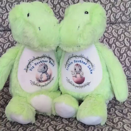 Sibling Dinosaur Teddy - Big Brother Little Brother - New Baby Gift - Matching Dinosaur Teddies - Baby and Brother Gift - Dinosaur Plush